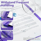 Feifeiya 48 Pack Plastic Report Covers with 3 Prongs Presentation Folders Bulk, 100 Sheet Capacity, Clear Front Report Covers for Presentation Document Paper School Office Supplies (Purple)