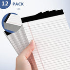 Nichela 5" x 8" Note Pads 12 Pack of Legal Pads 30 Sheets Notepad College Ruled Small Writing Pads Perforated Pages Paper Pads 80GSM Heavyweight Paper Note Pads for Home, Office, or School