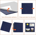 Cork Boards for Walls 48" x 36" Felt Board Alternative, 12 Pack Felt Wall Tiles Bulletin Board, Large Cork Board for Office Pin Board Tack Board Cork Boards