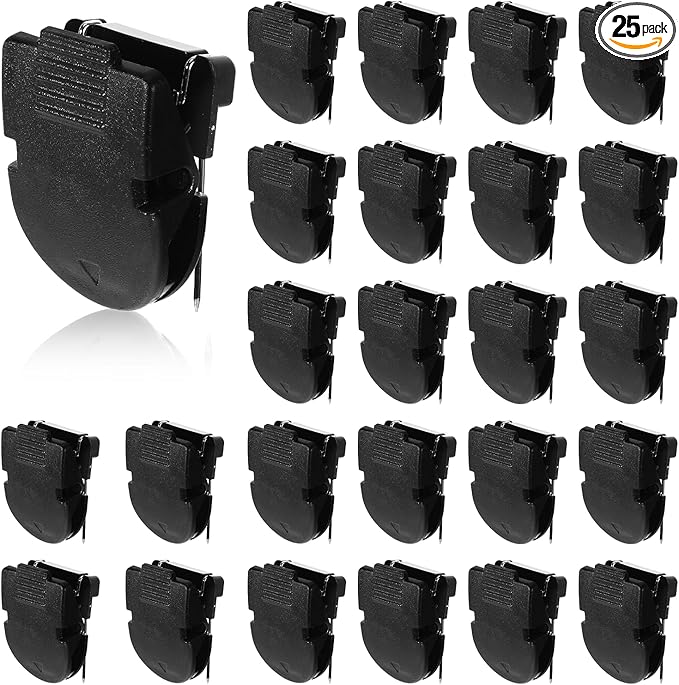 MveLwodx 25 Pcs Black Cubicle Clips for Fabric Walls, Cubicle Hooks Cubical Office Accessories for Works, Cork Board Fabric Clips for Hanging Desk Organization Picture Note Memo Office Photos Wall