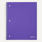 Amazon Basics Notebooks, Wide-Ruled Spiral Notebook with Poly Cover, For Work and School, 100 Sheets, 8" x 10.5", Radiant Orchid, 3-Pack