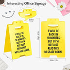 Smilelife Funny Office Cubicle Decor Will Be Back In 10Minutes Desk Sign Team Office Gag Gifts for Coworker Teammate Employee Boss Manager