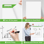 DINGIXOC Sticky Mini Easel Pads 13 x 17 Inches, 3 Pack Anchor Chart Paper for Teachers, Self Stick Flip Chart Paper with Sticky Back for Classroom, Office, 30 Sheets/Pad (White)