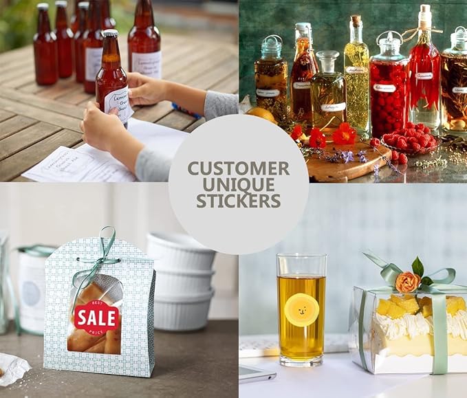 100-500 Pcs Custom Stickers Personalized Labels with Any Design Image Logo Text for Business Logo Thank You Labels,1/2/3/4 inch Customized Stickers(Round)