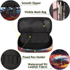 Pardick Pencil Case，Baseball Fire Big Capacity Pencil Pouch Coin Pouch Stationery Organizer For Teen School