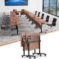 Conference Table,55.1''Folding Conference Room Table for 4-12 People,Mobile Flip Top MeetingTraining Table with Different Coulor and Styles for Offices, Classrooms,Meeting Room (2, D)