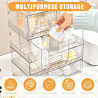 Stebopum 6 Pack Stackable Storage Drawers Clear Acrylic Organizer Makeup Bathroom Organizer and Storage Bins for Beauty Supplies,Ideal for Vanity, Bathroom,Pantry Organization