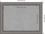 Amanti Art Grey Framed Magnetic Board 24x32 Medium Vision Board for use with Magnets, 100% Metal Sheet to Display Items as Office Decor or for Home Organization in mudroom, Kitchen or Kids Room