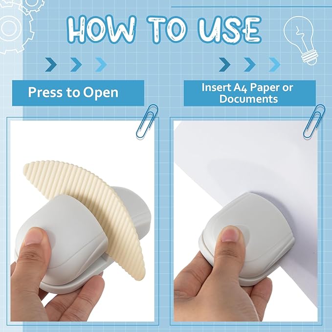 Faccito 2 Pcs Paper Holder Stand for Typing Non-Slip Mat Desktop Folder Document Holder with Anti-Slip Pads Portable Copy Stand Desktop Clamp for A4 Paper Office Reading (White)