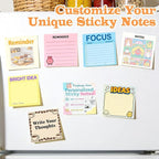 Personalized Sticky Notes Bulk 3-500 Pack – 3"x3" Custom Notepads Promotional Items with Your Logo Text 50 Sheets/Pads, Funny Post it Notes, Stationery Note Gifts for Office Business School Students