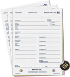 Commission Voucher Book CV-59-3 Part Carbonless Forms, Triplicate NCR Receipt Book, Snap-Out Pre-Punched with File Holes Commission Vouchers, Blue Ink, 4.25 x 5.625 Inch - Pack of 100
