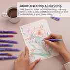 WRITECH Liquid Ink Rollerball Pens: 8ct Assorted Colors Extra Fine Point Tip 0.5mm Roller Ball Rolling Pen for Smooth Writing Coloring Drawing Journaling No Bleed & Smear &Smudge Multi Colored.