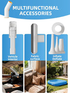 Vogano Cordless Car Vacuum, 4 in 1 Portable Mini Handheld Vacuum Cleaner with 15000pa Suction Power, 2 Suction Modes & Multi-Nozzles for Car Home Office Pet, White