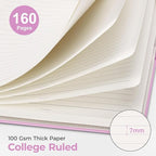 AHGXG Spiral Journal Notebook, 160 Lined Pages, A5 Medium Size (5.7'' x 8.3''), for Men & Women, Journaling, Writing, Work & Office, Hardcover, 100 GSM Thick Paper (Purple)