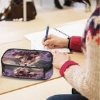 Pardick Pencil Case，Horse Lavender Big Capacity Pencil Pouch Coin Pouch Stationery Organizer For Teen School