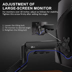 WALI Heavy Duty Single Monitor Arm for 17-49 Inch Flat Curved Ultrawide Screens, up to 33 Lbs, Adjustable Gas Spring Single Monitor Desk Mount for Home Office Gaming, VESA 75/100mm (GSM001XLN), Black