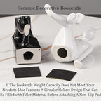 TYGKROF Decorative Bookends,Ceramic Statue Book Ends,Home Office Modern Bookends,Decor Aesthetic Reading Book Holders for Bookshelf,Bedroom Living Room Decoration Unique Bookends(Black and White)