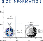 Compass Necklace for Women Men 925 Sterling Silver Pendant Urn Necklaces for Ashes Picture Locket Necklace Anchor Necklace Viking Necklace Crystals CZ Moonstone Abalone Shell Turquoise Compass Jewelry