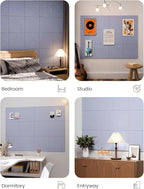 Fluxynara Large Felt Bulletin Board 48" x 36" Cork Board Alternative-12 Pack with 70 Safe Removable Adhesive Tabs, Cork Boards for Walls Cork Board for Home Office Classroom Pin Board-Soft Periwinkle