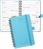 POPRUN Pocket 2026 Planner (Small Size- 4'' x 6.25'') Weekly and Monthly for Purse - Calendar 2026 (Jan. 2026 - Dec.2026) with Soft Cover, Plastic Ruler - Blue Green