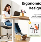 Ergonomic Under Desk Bamboo Footrest, 2-in-1 Reversible Rocking Footrest, 4 Adjustable Heights Office Footstool, Large Anti-Slip Surface, Improves Posture and Blood Circulation (Bamboo Footrest)