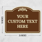 Custom Decorative Sign, Personalized Metal Sign for Business, Driveway, Home, Airbnb, Office Door Plaque, Brown Background Sign, 18x24 Inches, ACM, Fade Resistant, Made in USA by Sigo Signs