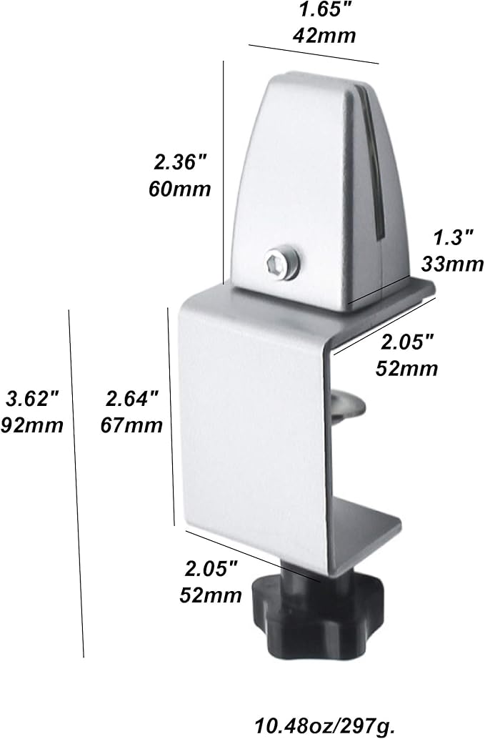 Sneeze Guard Support Clamp Partition Aluminum Adjustable Partition Clamp Acrylic Desk Divider Support Clamp Desk Shield Clamp Privacy Panel Clamp for Plexiglass Shield for Countertop Reception 4 Pack