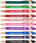 CRME Custom Pens Personalized Pen in Bulk Customized Pens Engraved Grip Retractable Ballpoint Pen with Name/Logo 2-in-1 Stylus Pens for Touch Screens Ideal for Party Business Office School Colorful