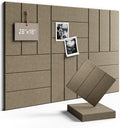 Fluxynara Felt Bulletin Board Tiles -28"x18" with 40 Adhesive Tabs, Cork Board Alternative for Office Decor, Push Pin Board Wall Organizer 6-Pack (Earth Brown)