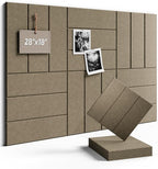 Fluxynara Felt Bulletin Board Tiles -28"x18" with 40 Adhesive Tabs, Cork Board Alternative for Office Decor, Push Pin Board Wall Organizer 6-Pack (Earth Brown)