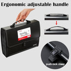 2 Pack 25 Pockets Letter Size/A4 Accordion File Organizer with Handle, TRANBO Expanding File Folder, Expandable Document Paper Organizer for Travel School Office