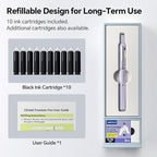 WRITECH Retractable Fountain Pen Set: Fine Nib Black Ink Premium Gift Box Includes 10 Cartridges, Perfect for Graduation Anniversaries Birthdays