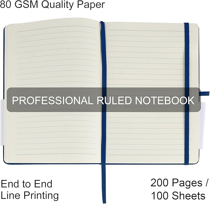 LYDTICK 20 Pack Journals for Writing College Ruled Notebooks Journal in Bulk, Hardcover Notebooks (200Pages) for Note Talking, Lined Bullet Journals for Home School Office, 5.7"x8.4", Navy
