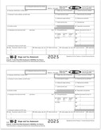 W2 Forms 2025, 6 Part Tax Forms, 25 Employee Kit of Laser Forms Designed for QuickBooks and Accounting Software, 25 Self Seal Envelopes Included