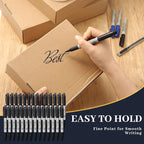 Thenshop 300 Pack Black Permanent Markers Bulk - Fine Point Permanent Marker Quick Drying Waterproof Pens for Doodling Writing Marking Classroom Work on Wood Metal Stone Glass, Office School Supplies