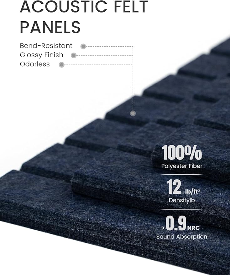 Fluxynara Large Felt Bulletin Board 48" X 36" Cork Board Alternative-12 Pack with 70 Safe Removable Adhesive Tabs, Cork Boards for Walls Cork Board for Home Office Classroom Pin Board -Navy Blue