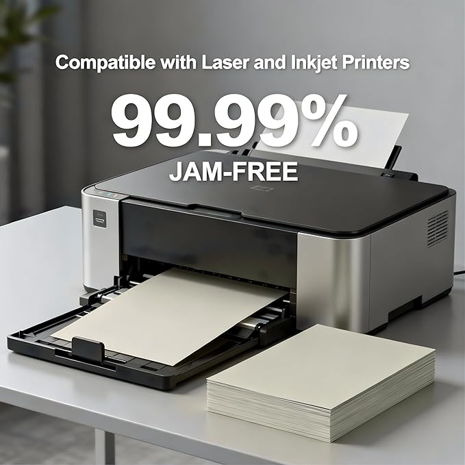 250 Sheets Cream Cardstock 8.5 x 11 Ivory Card Stock 65lb/176gsm Premium Off White Colored Sheets Thick Printer Paper for Cards Making, Office Printing, Wedding Invitations
