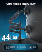 Ergounion Dual Monitor Arm for 13-49 Inch Ultrawide Screens, Heavy Duty Monitor Mount for 2 Monitors up to 44lbs, Full Motion Vertical Stacked Dual Monitor Arm Desk Mount, 75/100mm VESA Mount, Black