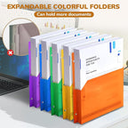JoyCat 3 Ring Binder Clipboard with Storage,12.4"x10.2"Magnetic Clipboard Folder with 5 Expandable Folders,Refillable Lined Notepad (11" x 8.5"),Ideal for School Office Nursing(Khaki)