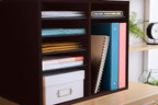 Safco Wooden Paper and Mail Organizer for Home Office and Classroom, Adjustable Shelves and Stackable