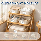 H4D 48 Pack Labels for Storage Bins, 3" x 5" Plastic Clear Adhesive Index Card Holders, Tote Label Pockets for Organizing Storage, Library Card, Shelves