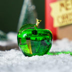 H&D Glaze Crystal Apple Paperweight Craft Decoration (green)