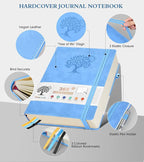 PERCUN A4 Lined Journal Notebook，365 Page Large Leather Journals for Writing Women Men，Hardcover Notebook with 100Gsm Thick Pages for Travel，Work，School，College Ruled, Daily Diary (8.5" x 11.4")