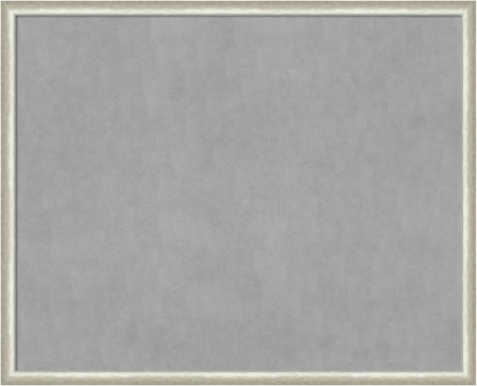Amanti Art Silver Framed Magnetic Board 34x42 X-Large Vision Board for use with Magnets, 100% Metal Sheet to Display Items as Office Decor or for Home Organization in mudroom, Kitchen or Kids Room