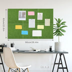 Large Cork Board 36" x 24", 6 Pack Felt Wall Tiles with Colored Pushpins, Bulletin Board with Removable Self-Adhesive Strips, Pin Board Cork Boards for Walls Office Home-Forest Green