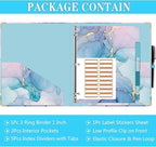 Lateefah 3 Ring Binder, 1 Inch Binder Organizer for Letter Size(8.5'' x 11'') with 5-Tab Dividers and Pockets, File Folders with Low Profile Clipboard for Office, School Supplies