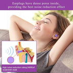 Lenicany 30Pair Soft Foam EarPlugs, 32dB Disposable Sound Blocking Noise Cancelling Ear Plugs for Concerts Loud Music/Shooting Guns/Work Construction, Hearing Safety Protection(Purple)