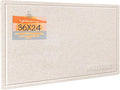 Lightomorrow Bulletin Board, 36 x 24 inches Felt Board - Decorative Pin Board, Cork Board Alternative for Wall, 3' x 2' Foldable Self-Adhesive Vision Board Prayer Board with 20 Pushpins - Oatmeal