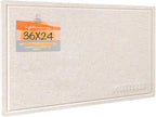 Lightomorrow Bulletin Board, 36 x 24 inches Felt Board - Decorative Pin Board, Cork Board Alternative for Wall, 3' x 2' Foldable Self-Adhesive Vision Board Prayer Board with 20 Pushpins - Oatmeal
