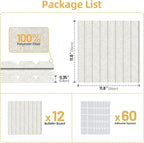Large Cork Board for Wall 36" x 48" Ivory Bulletin Board with Safe Removable Adhesive Squares for Pictures Photos, Alternative CorkBoard Felt Pin Boards Tiles for Office Classroom Wall Decor - 12 Pack